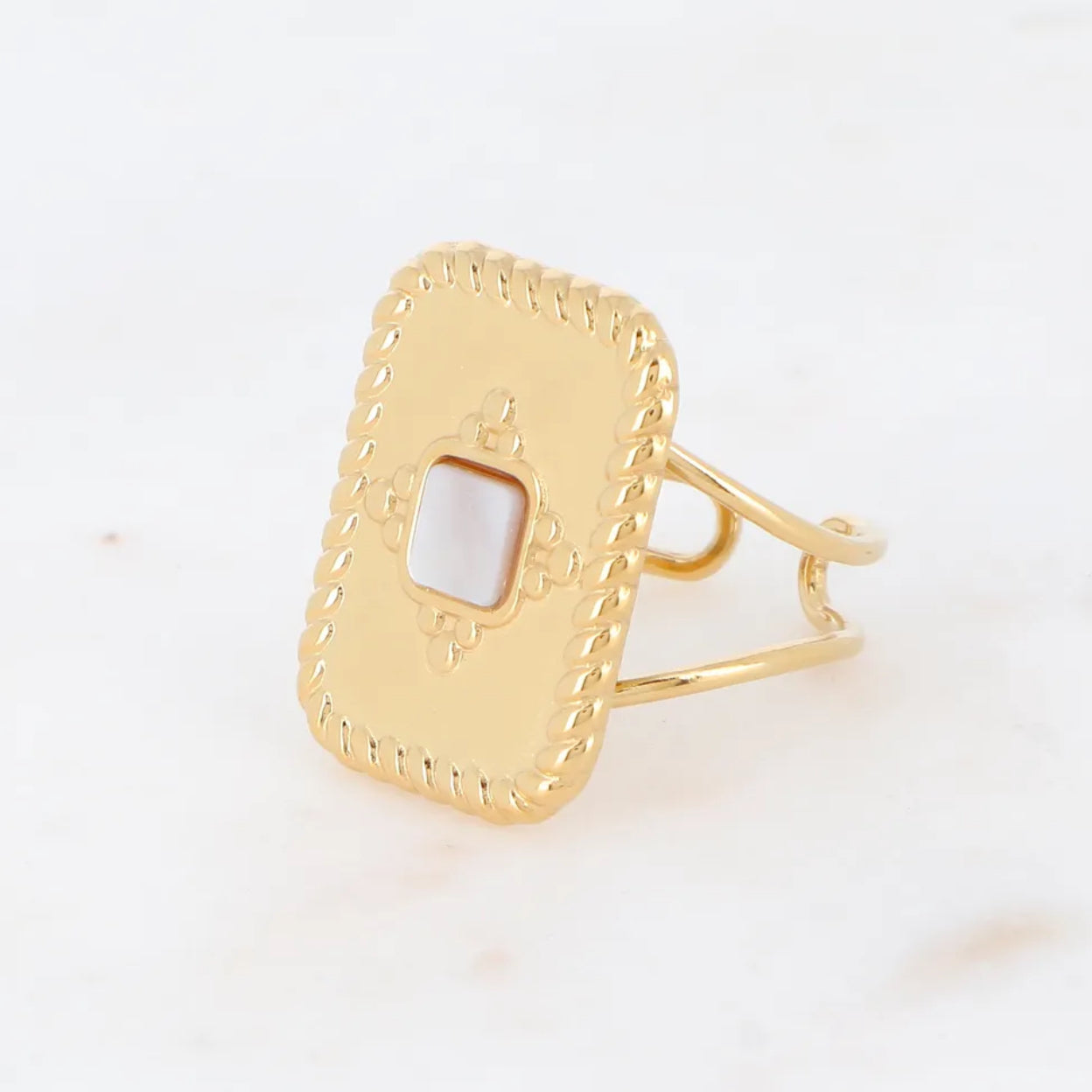 Bague TITIA - Agate blanche