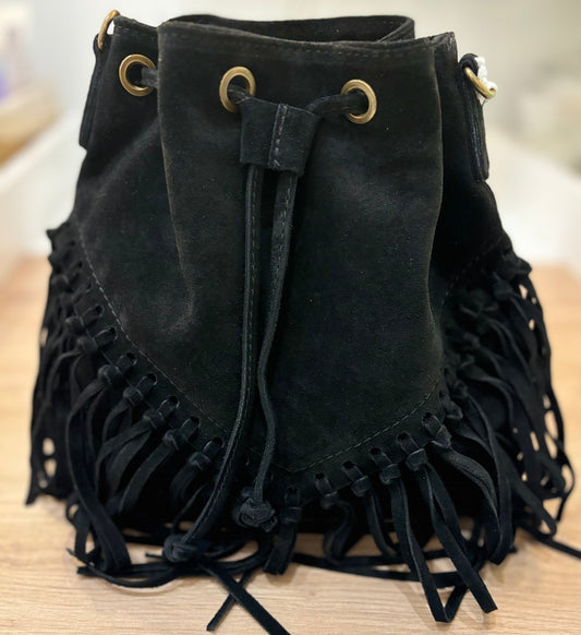 Sac AURÉLIA - Noir - Cuir Daim