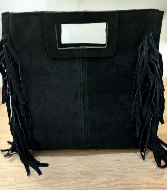 Sac MARION - Noir - Cuir Daim