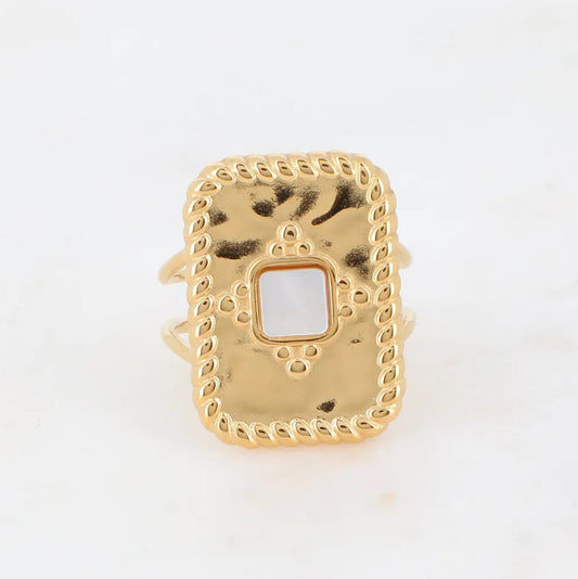 Bague TITIA - Agate blanche